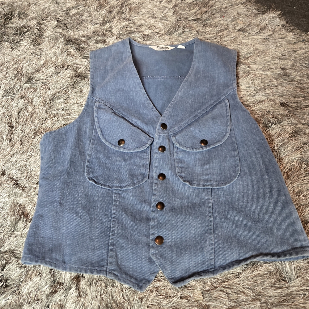 70s Vintage Denim Cotton Vest